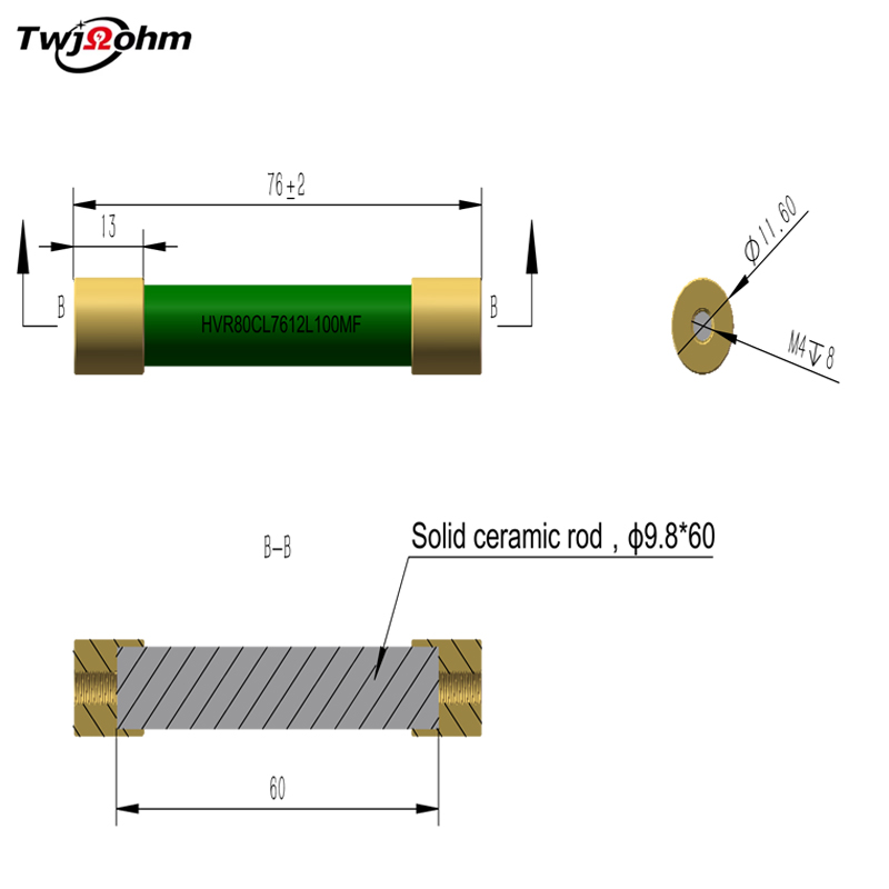 HVR80CL7612 Thick Film Non-inductive High Voltage Resistor