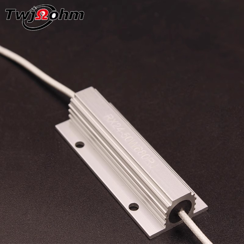 RX24-50W Silver Aluminum Housed Lead-Type Resistor for Capacitor Discharge & Start-up