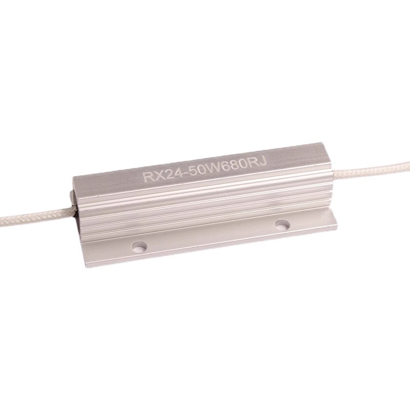 RX24-50W Silver Aluminum Housed Lead-Type Resistor for Capacitor Discharge & Start-up