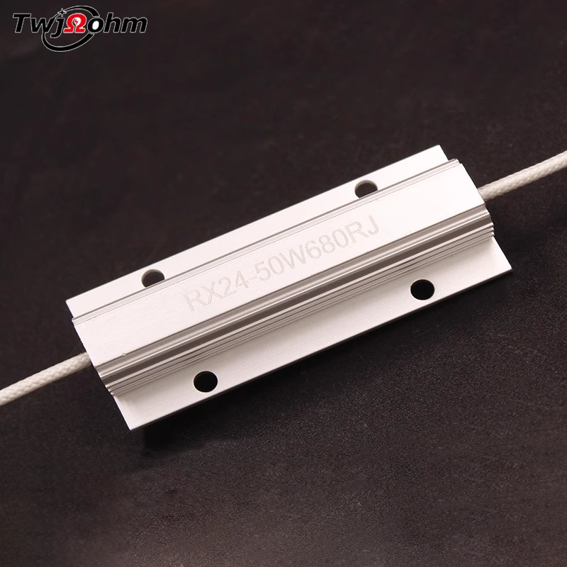 RX24-50W Silver Aluminum Housed Lead-Type Resistor for Capacitor Discharge & Start-up